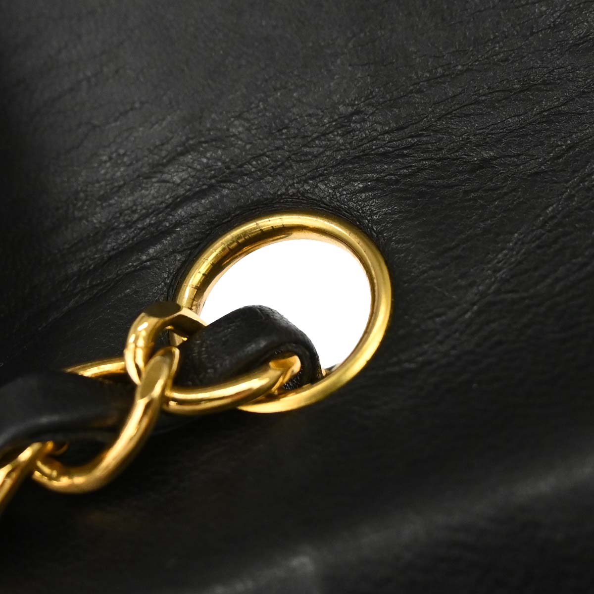 Chanel 1991-1994 Black Lambskin Mademoiselle Single Flap Shoulder Bag