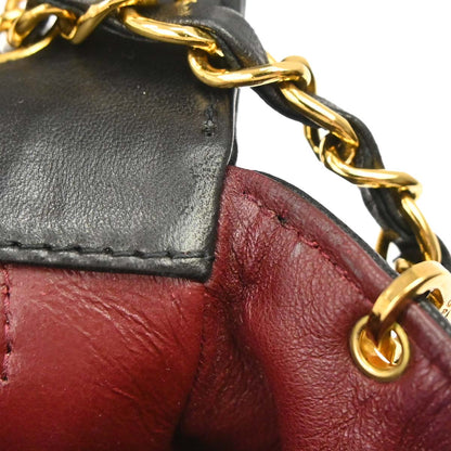 Chanel 1991-1994 Black Lambskin Mademoiselle Single Flap Shoulder Bag