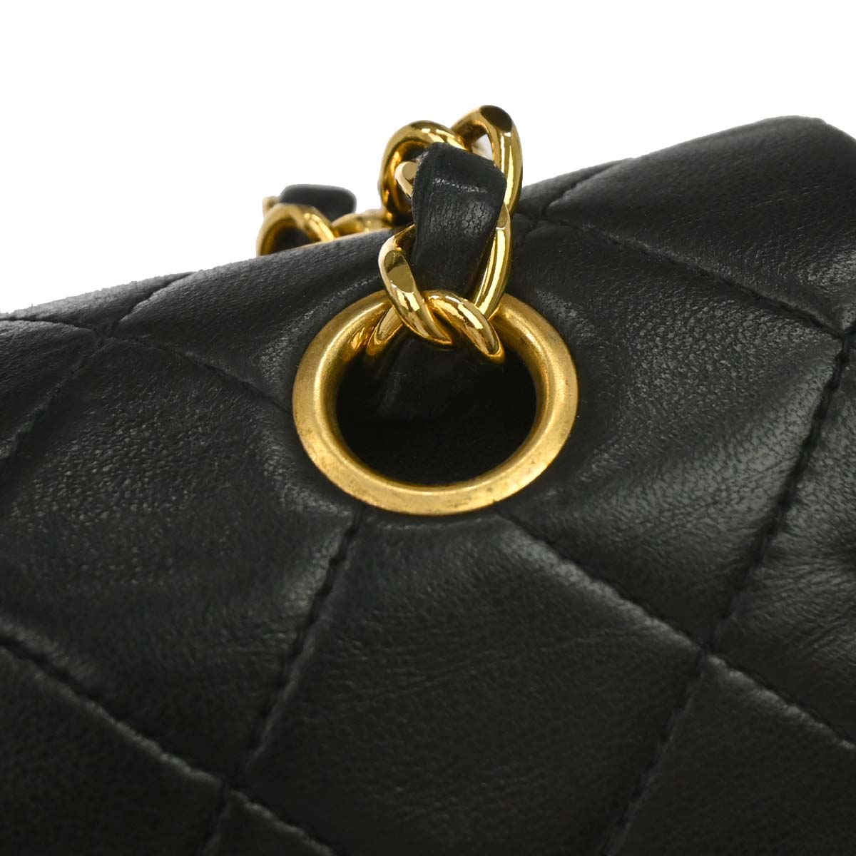 Chanel 1991-1994 Black Lambskin Medium Classic Double Flap Shoulder Bag