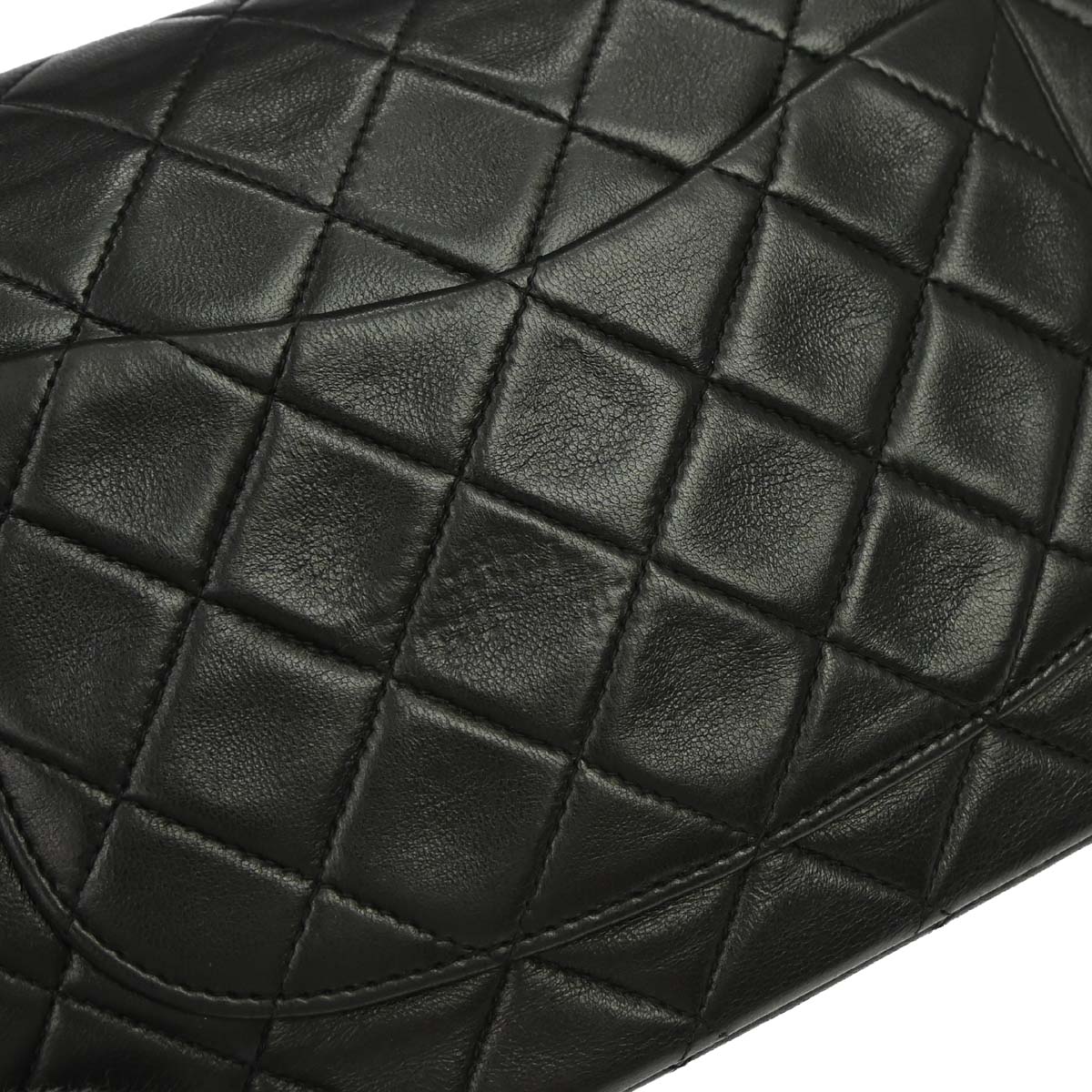 Chanel 1991-1994 Black Lambskin Medium Classic Double Flap Shoulder Bag
