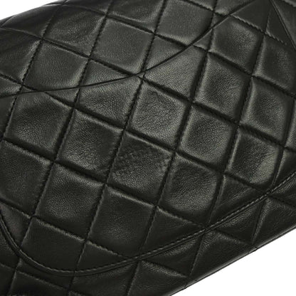 Chanel 1991-1994 Black Lambskin Medium Classic Double Flap Shoulder Bag