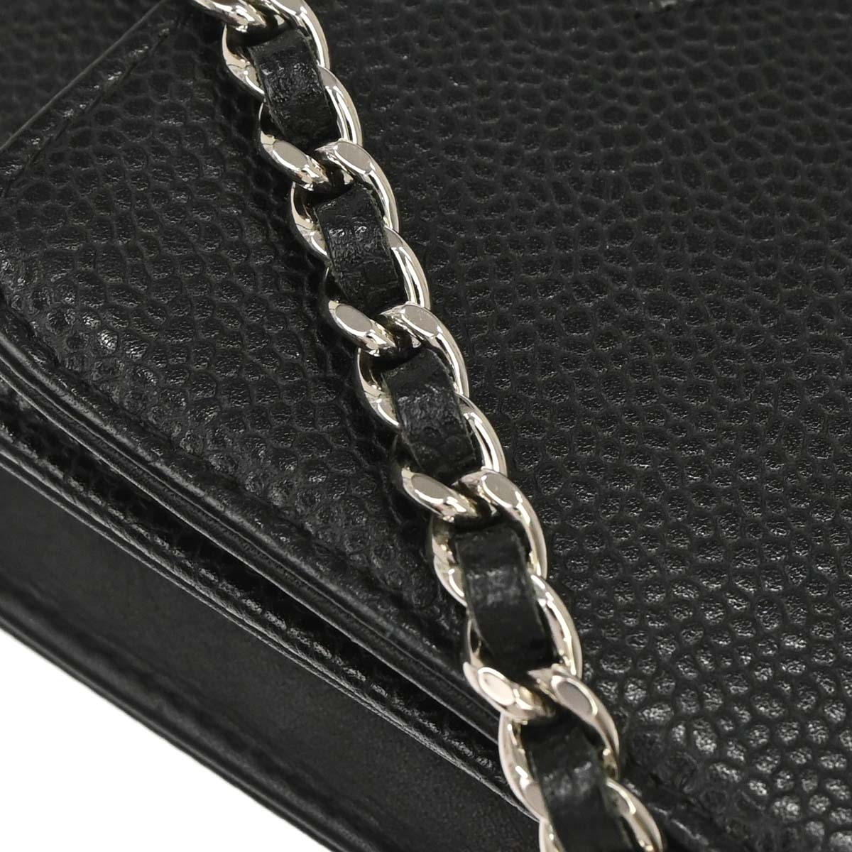 Chanel 2013-2014 Black Caviar Skin Timeless WOC Wallet on Chain Shoulder Bag