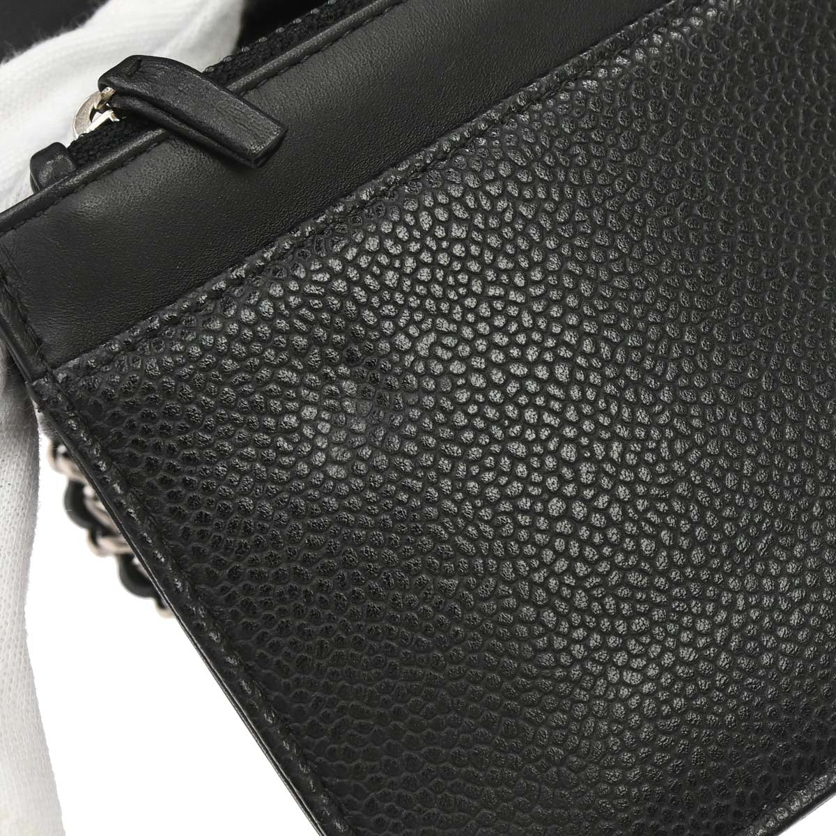 Chanel 2013-2014 Black Caviar Skin Timeless WOC Wallet on Chain Shoulder Bag