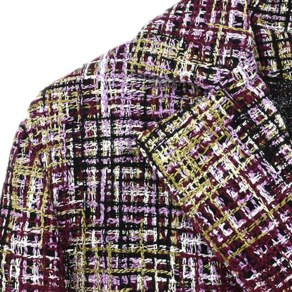 Chanel 1998 Single Breasted Tweed Jacket Purple #38