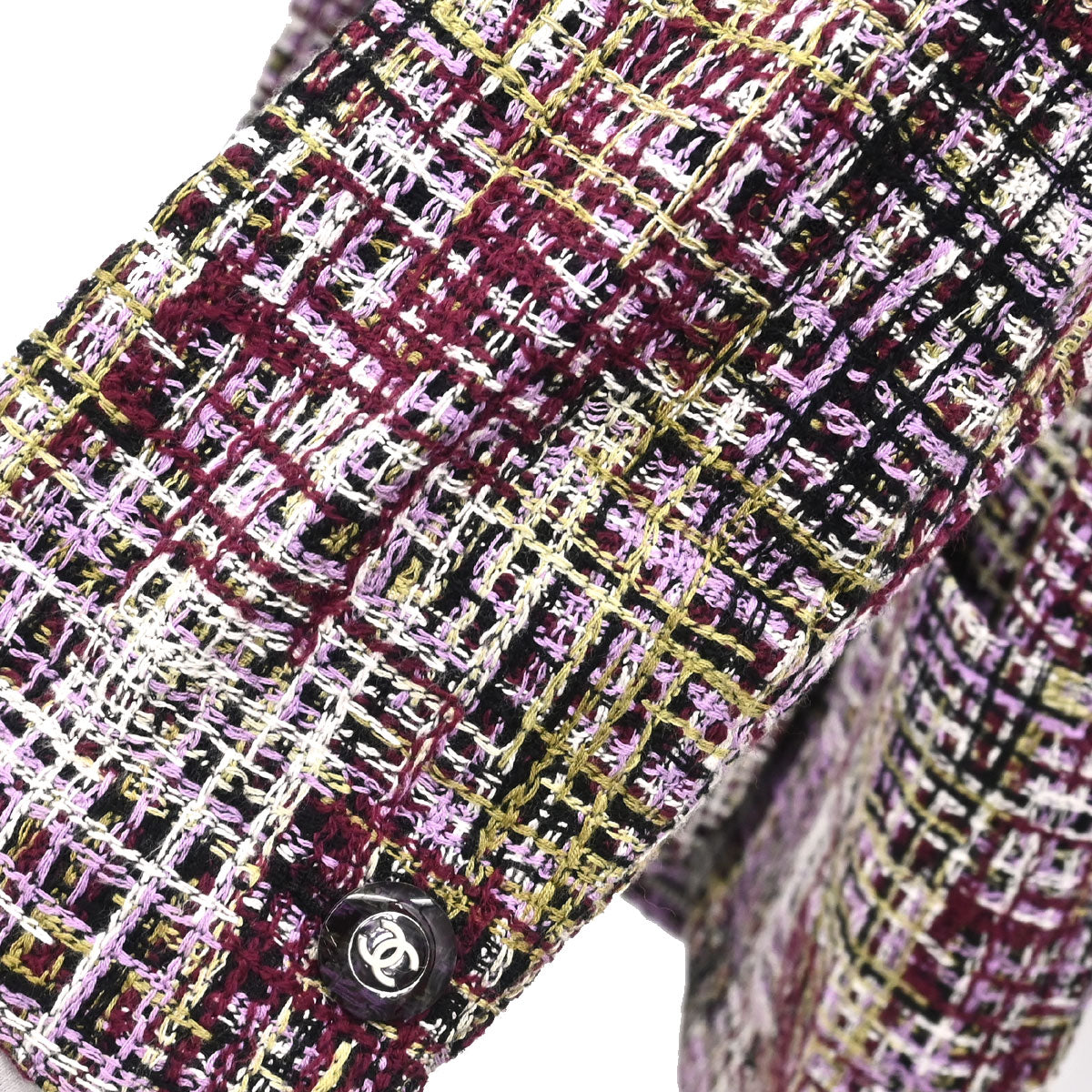 Chanel 1998 Single Breasted Tweed Jacket Purple #38