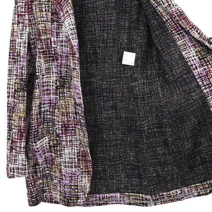 Chanel 1998 Single Breasted Tweed Jacket Purple #38