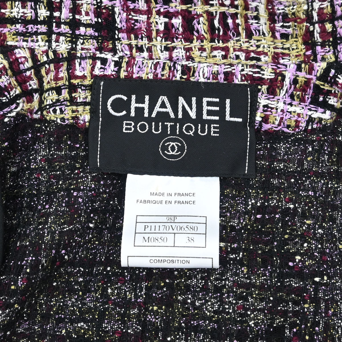 Chanel 1998 Single Breasted Tweed Jacket Purple #38