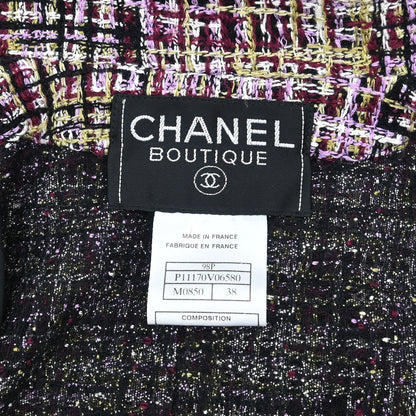 Chanel 1998 Single Breasted Tweed Jacket Purple #38