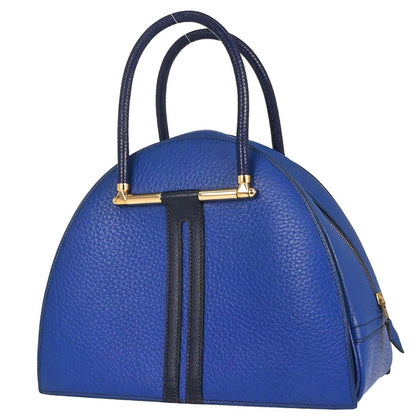 Hermes Blue France Taurillon Clemence Gobi Handbag