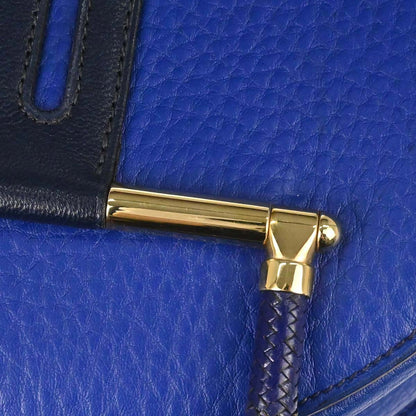 Hermes Blue France Taurillon Clemence Gobi Handbag