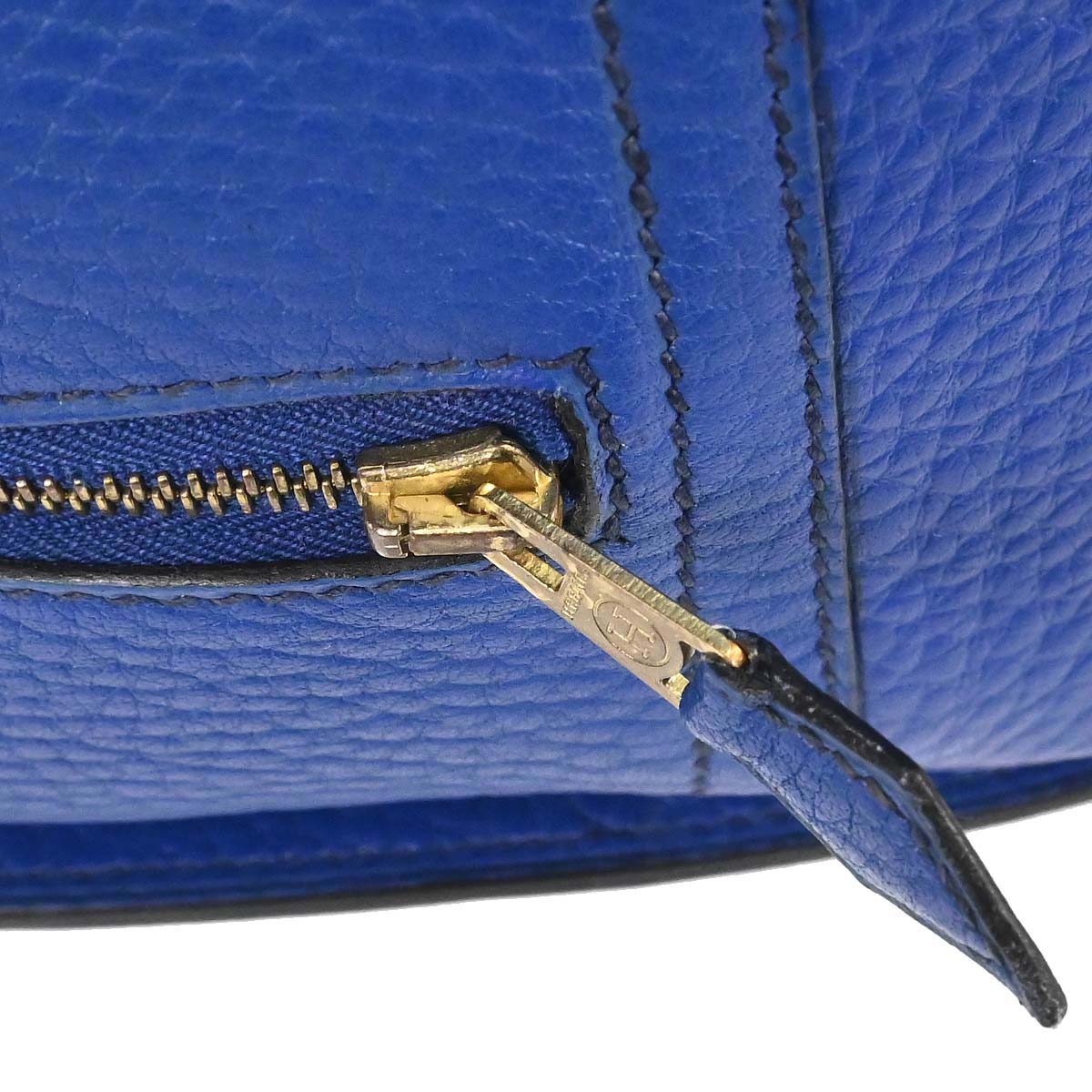 Hermes Blue France Taurillon Clemence Gobi Handbag