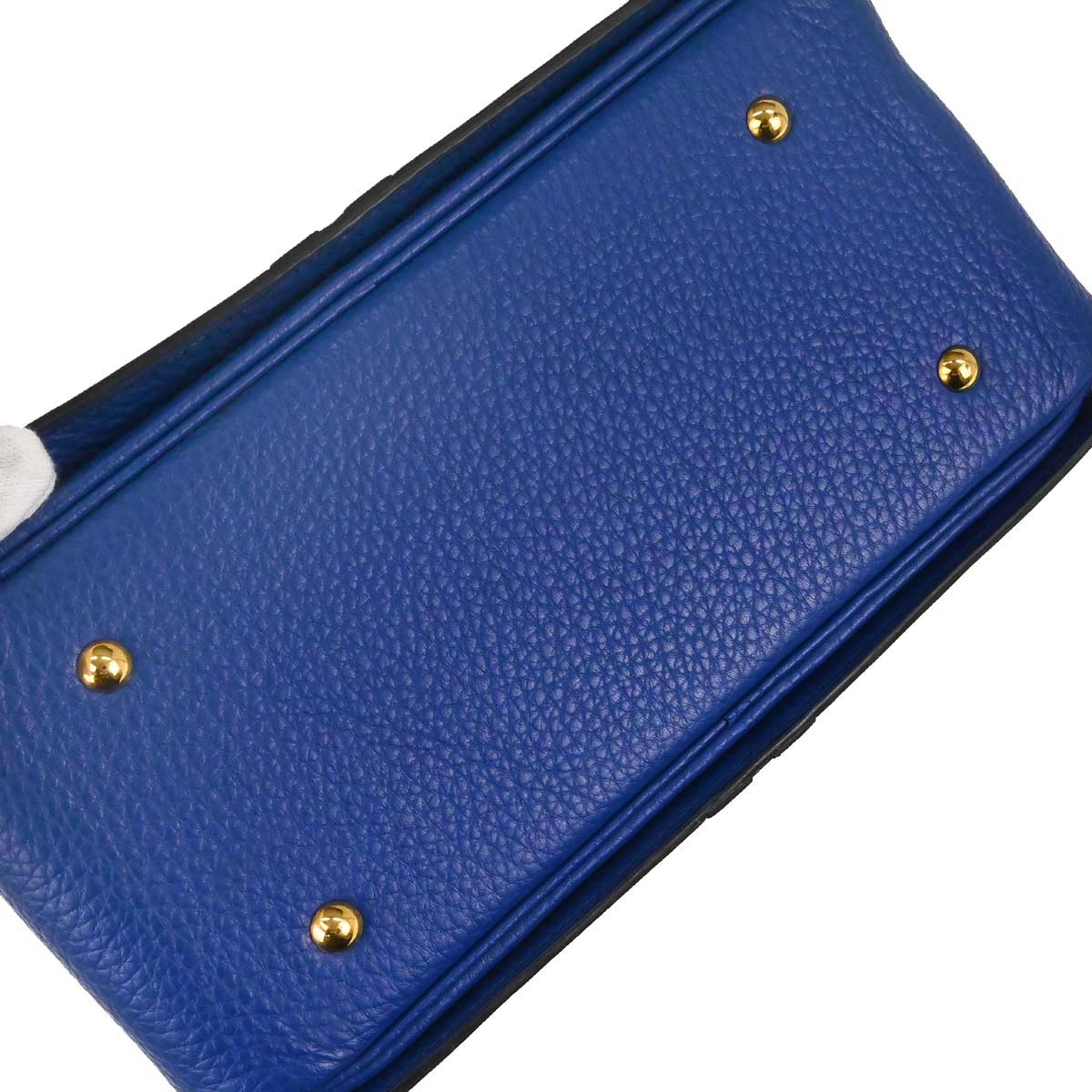 Hermes Blue France Taurillon Clemence Gobi Handbag