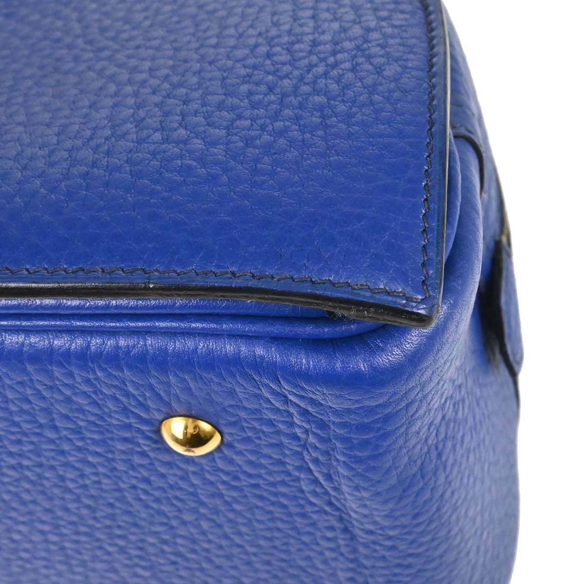 Hermes Blue France Taurillon Clemence Gobi Handbag