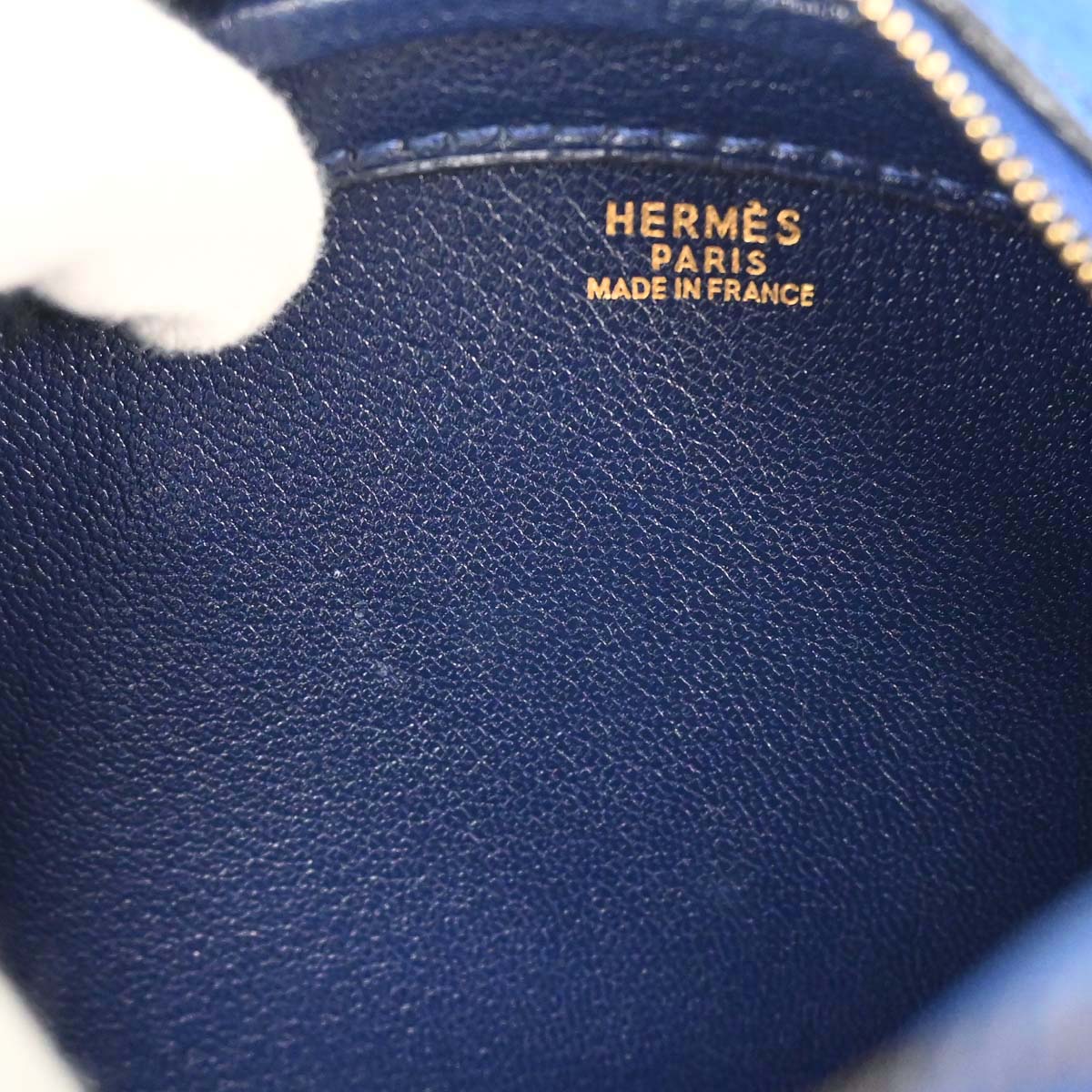 Hermes Blue France Taurillon Clemence Gobi Handbag
