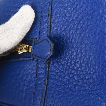 Hermes Blue France Taurillon Clemence Gobi Handbag