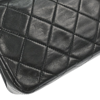 Chanel 1989-1991 Black Lambskin Turnlock Mini Full Flap Shoulder Bag
