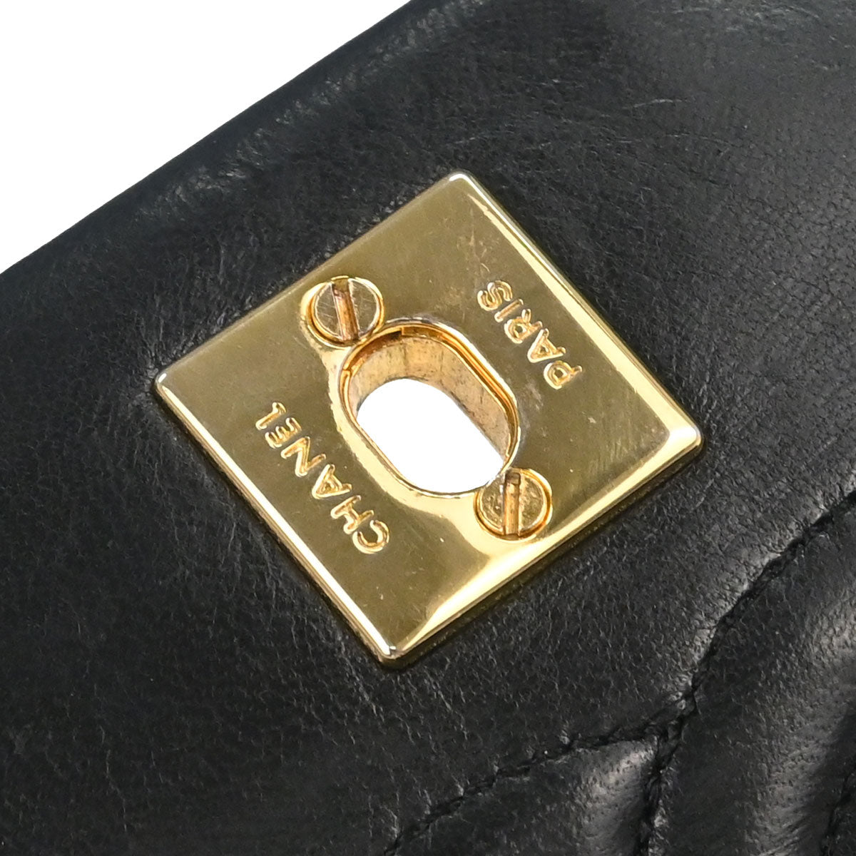 Chanel 1989-1991 Black Lambskin Turnlock Mini Full Flap Shoulder Bag