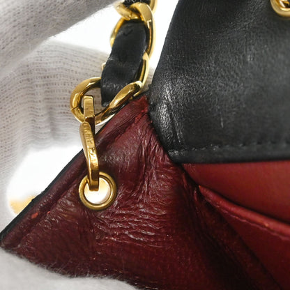 Chanel 1989-1991 Black Lambskin Turnlock Mini Full Flap Shoulder Bag