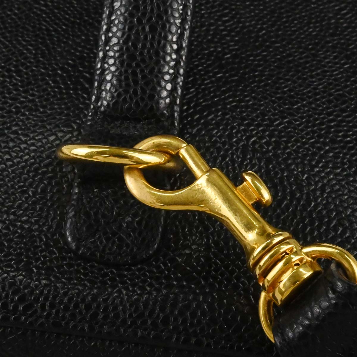 Chanel 1997-1999 Black Caviar Skin Vanity 2way Shoulder Handbag