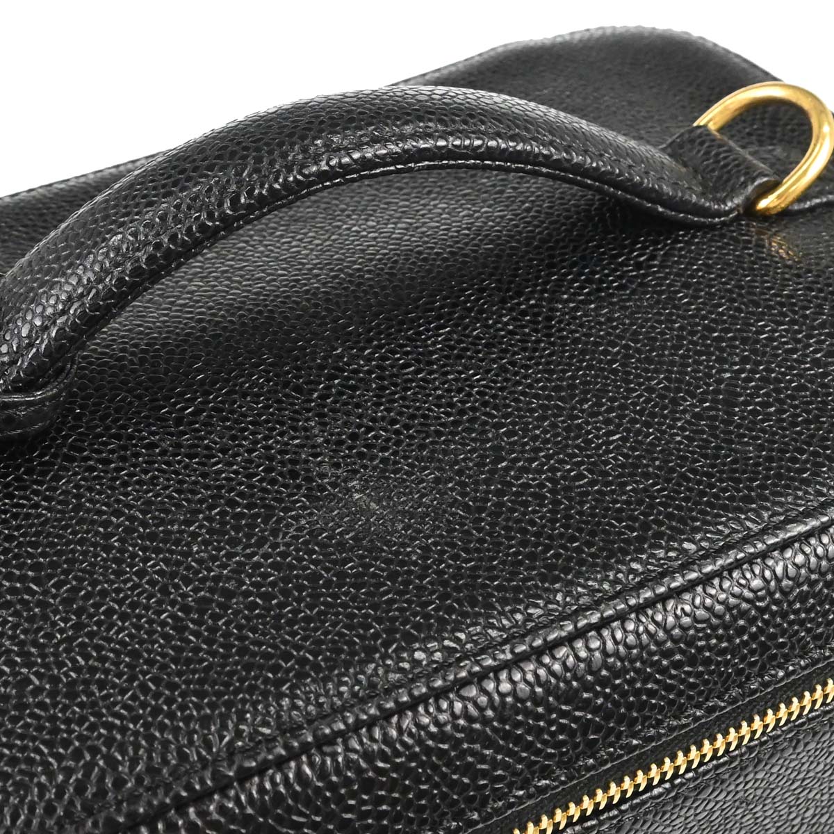 Chanel 1997-1999 Black Caviar Skin Vanity 2way Shoulder Handbag