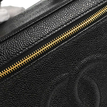 Chanel 1997-1999 Black Caviar Skin Vanity 2way Shoulder Handbag