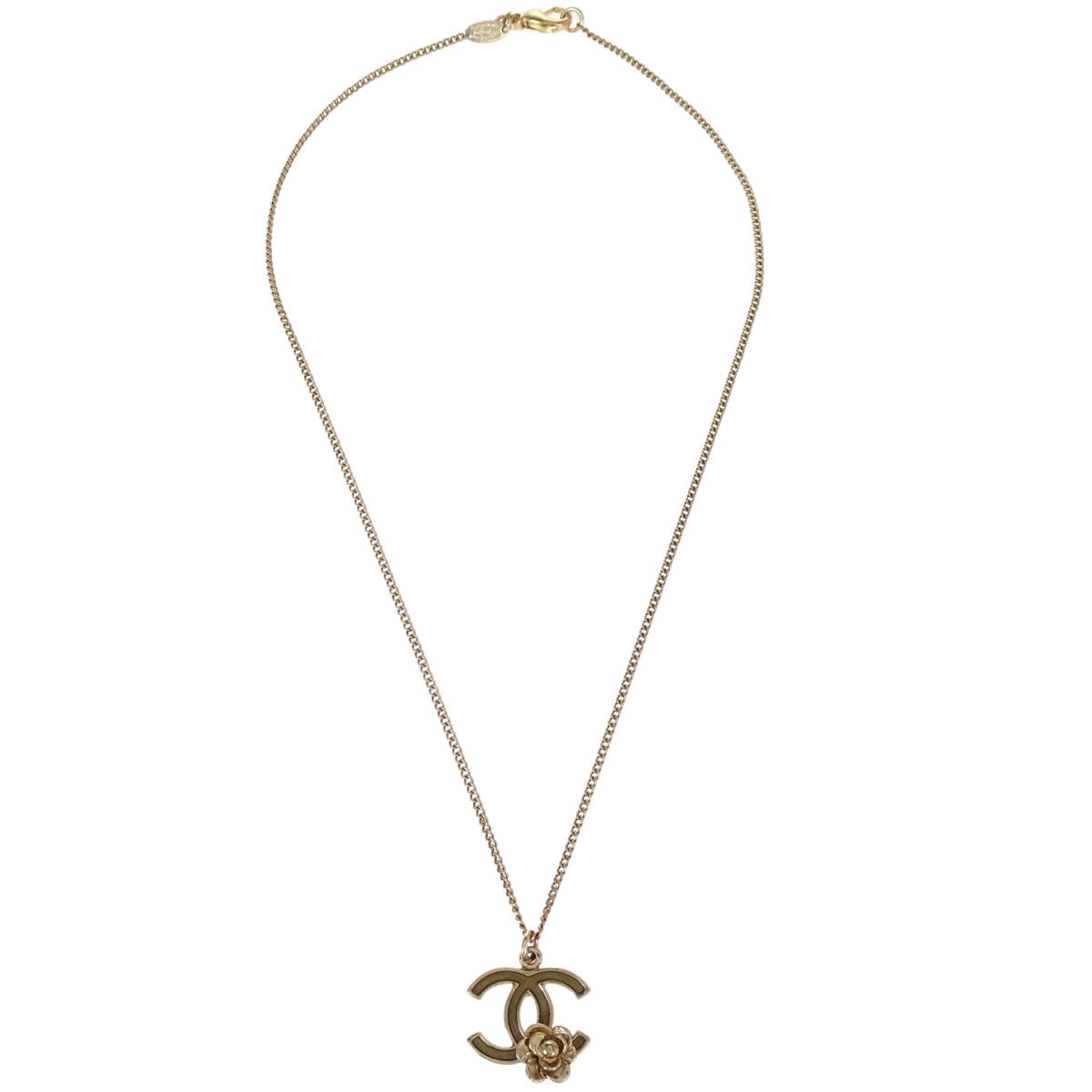 Chanel Gold CC Flower Pendant Necklace 07P