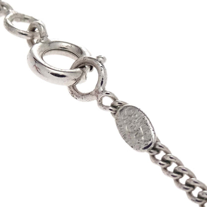 Chanel CC Chain Necklace Pendant Silver Rhinestone 05V