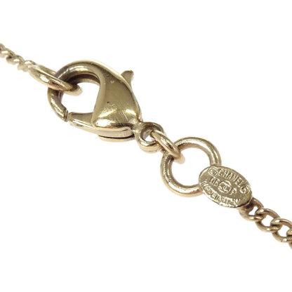 Chanel Costume Pearl Gold Chain CC Pendant Necklace 06P
