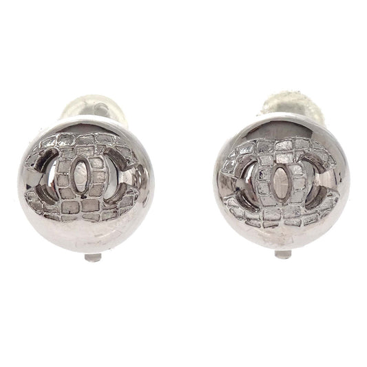 Chanel Button Clip-On Earrings Silver 00A