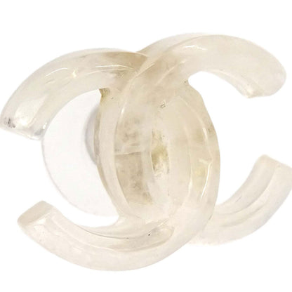 Chanel CC Pierced Earrings Clear 02P