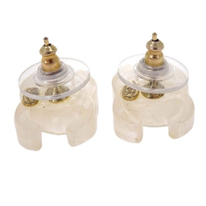 Chanel CC Pierced Earrings Clear 02P