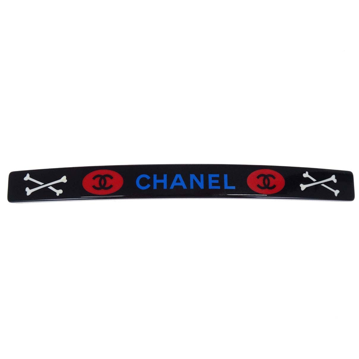 Chanel Barrette Hair Accessories Black Acrylic 03P