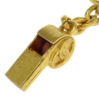 Chanel Gold Key Holder Bag Charm Whistle 95P Small Good
