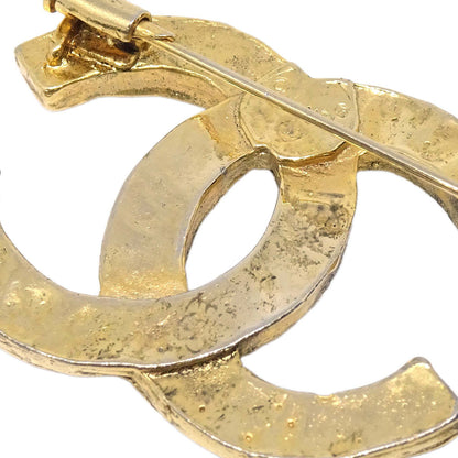 Chanel CC Brooch Pin Gold Rhinestone
