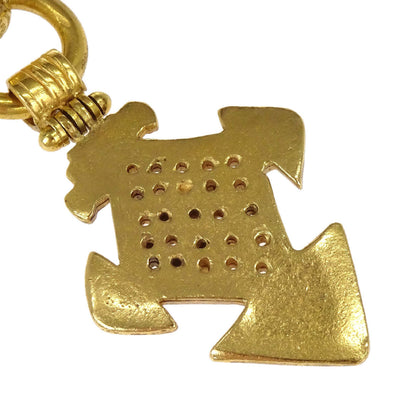 Chanel Gold Key Holder Bag Charm Cross 94P Small Good