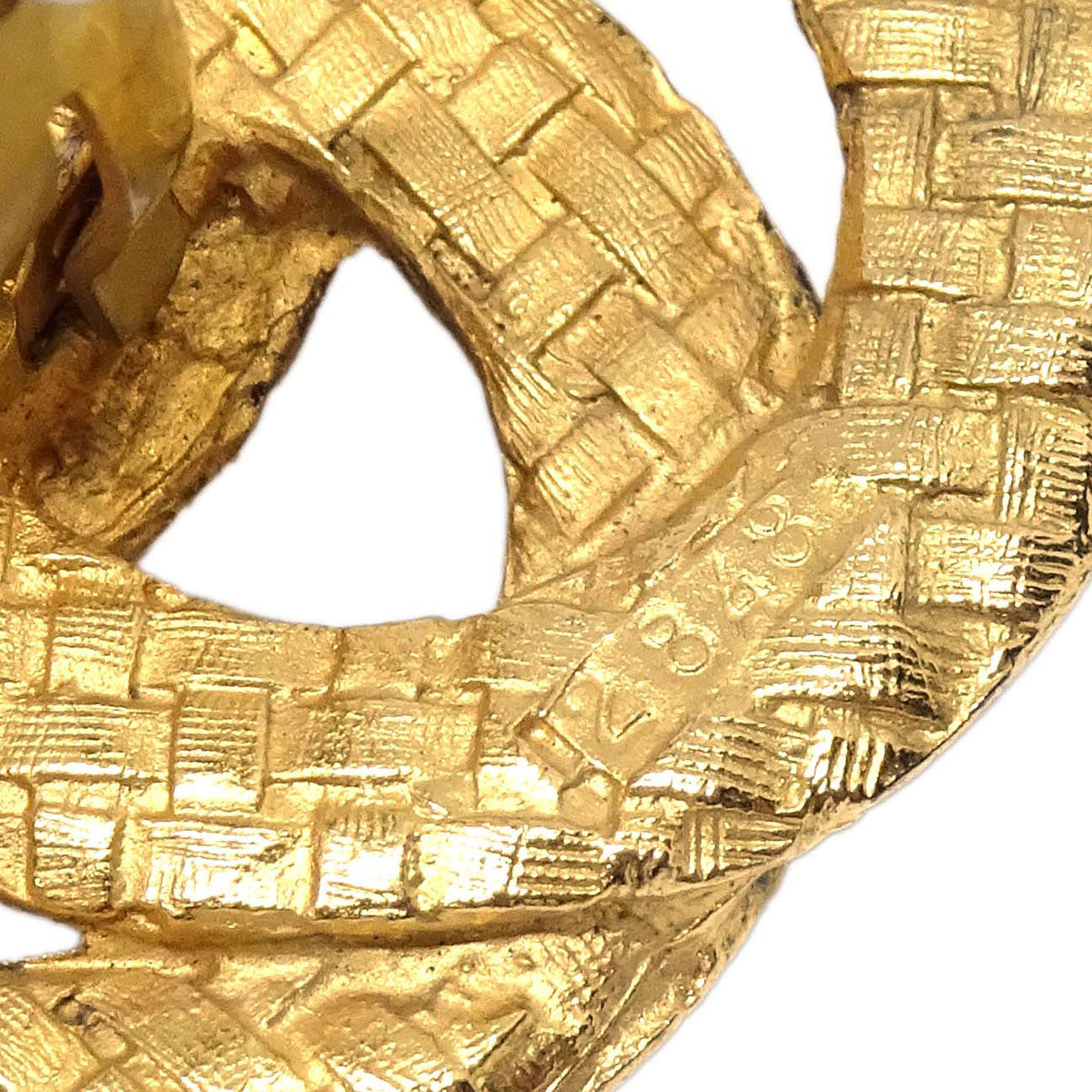 Chanel Woven CC Clip-On Earrings Gold 2848