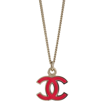 Chanel Gold Pink CC Pendant Necklace 04A