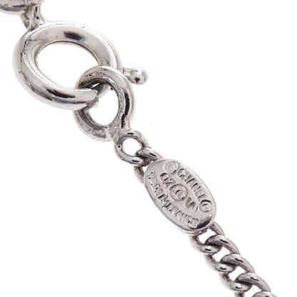 Chanel CC Chain Necklace Pendant Silver Rhinestone 07V