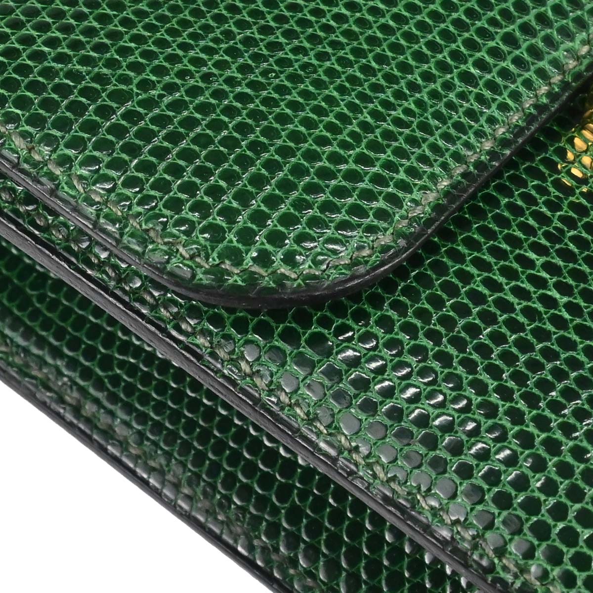Hermes * 1992 Green Lizard Constance Micro Shoulder Bag