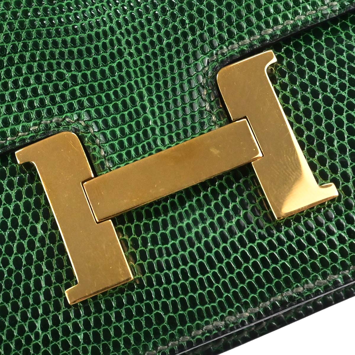 Hermes * 1992 Green Lizard Constance Micro Shoulder Bag