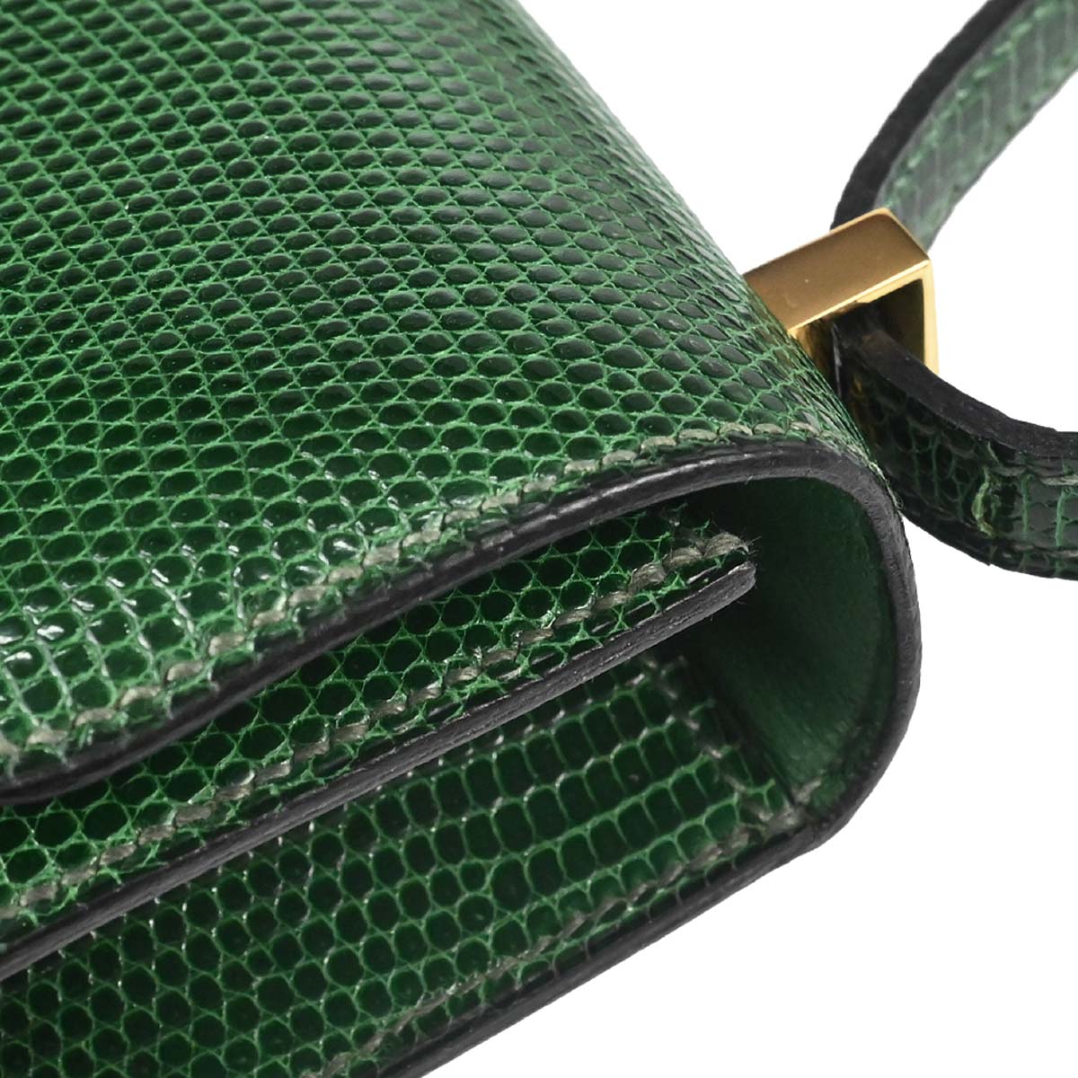 Hermes * 1992 Green Lizard Constance Micro Shoulder Bag