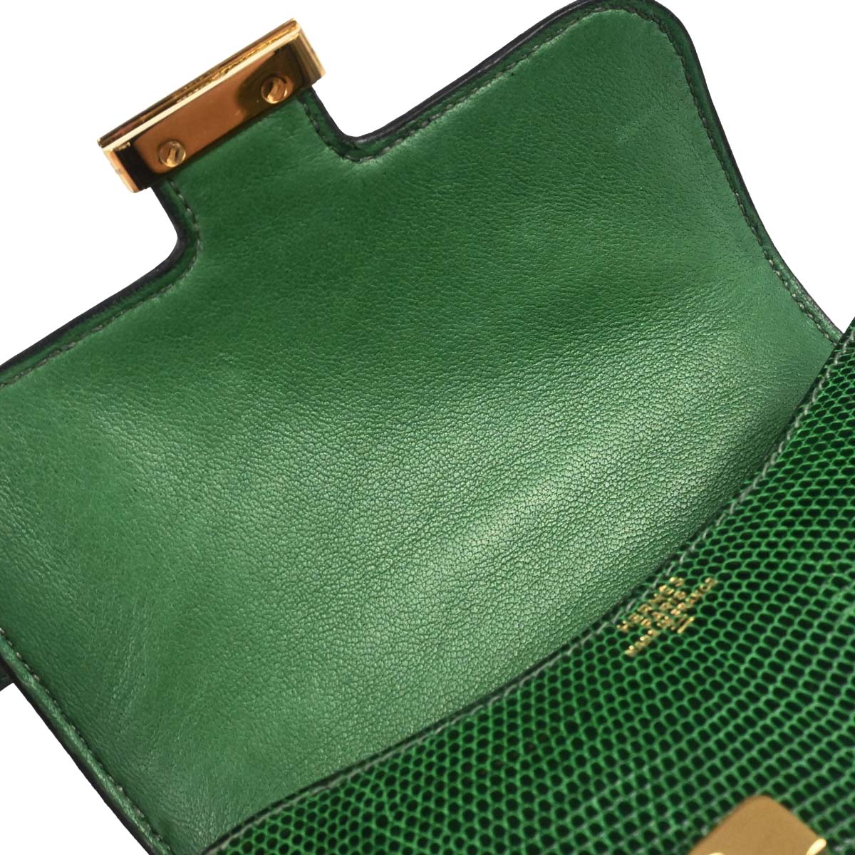 Hermes * 1992 Green Lizard Constance Micro Shoulder Bag