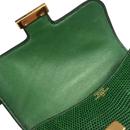 Hermes * 1992 Green Lizard Constance Micro Shoulder Bag