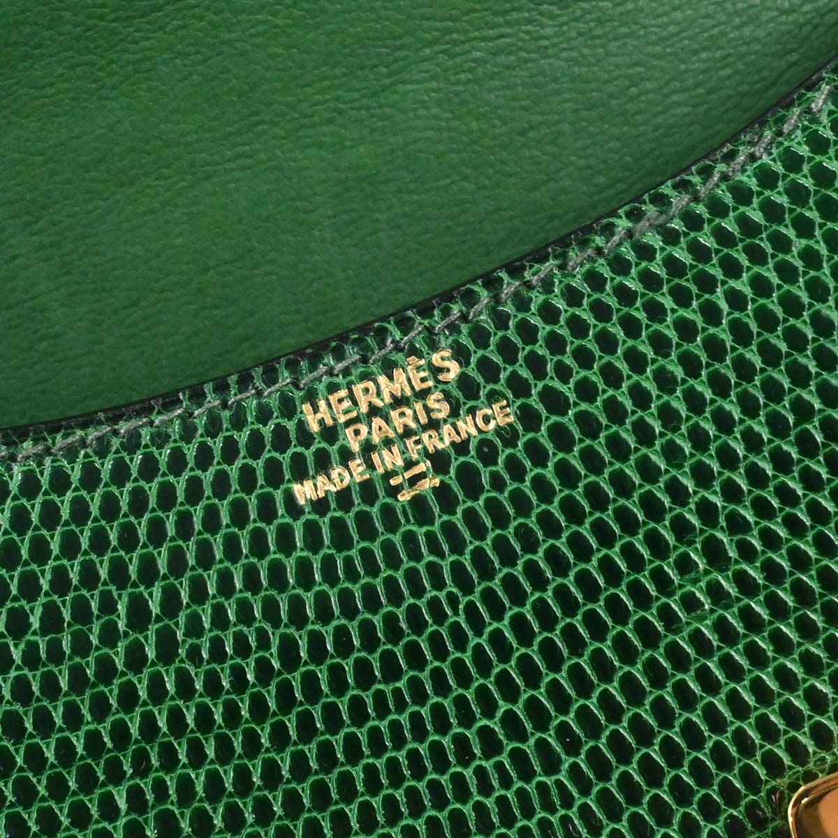Hermes * 1992 Green Lizard Constance Micro Shoulder Bag