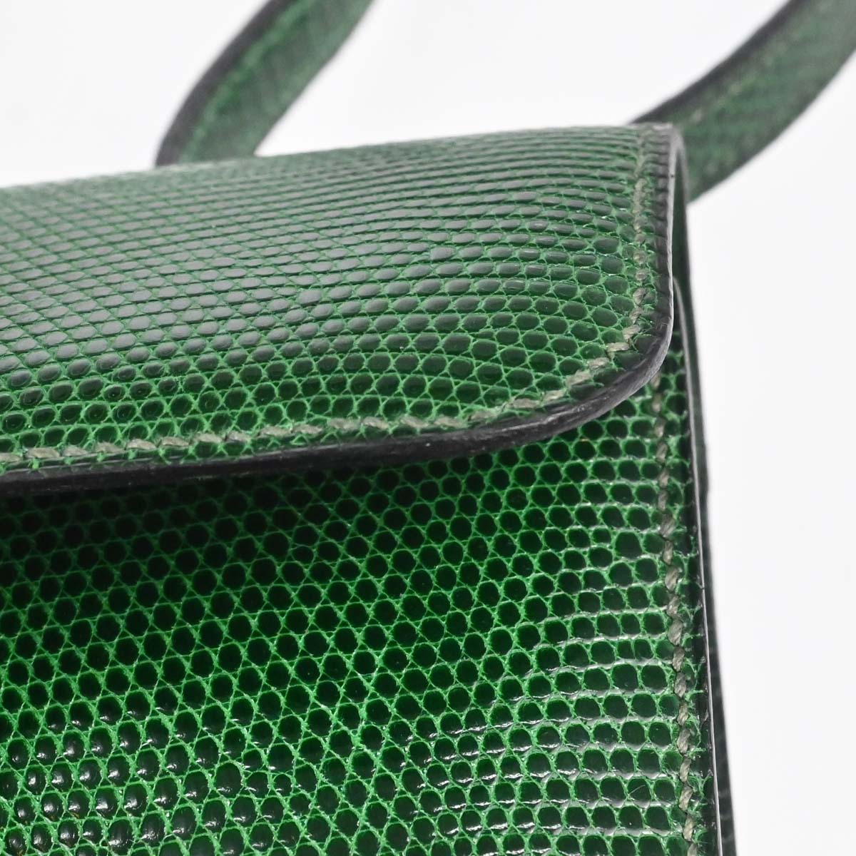 Hermes * 1992 Green Lizard Constance Micro Shoulder Bag