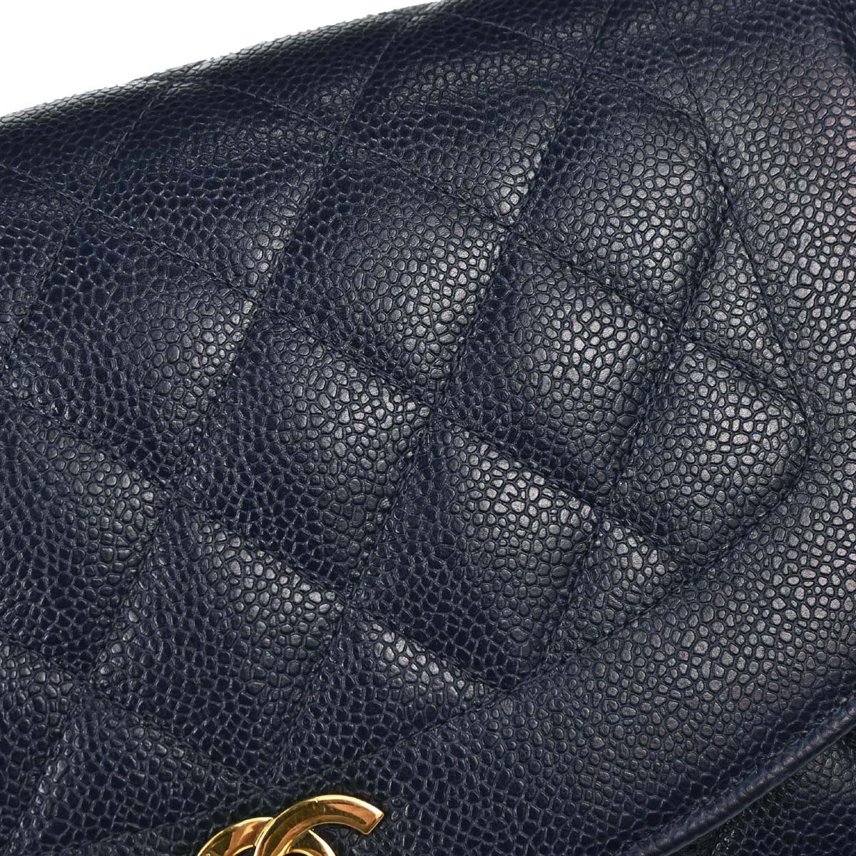 Chanel 1994-1996 Navy Caviar Medium Diana Shoulder Bag