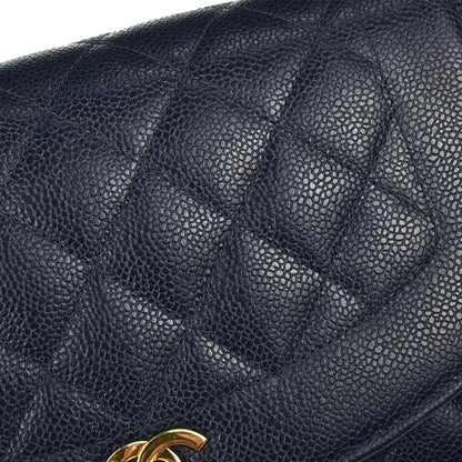 Chanel 1994-1996 Navy Caviar Medium Diana Shoulder Bag