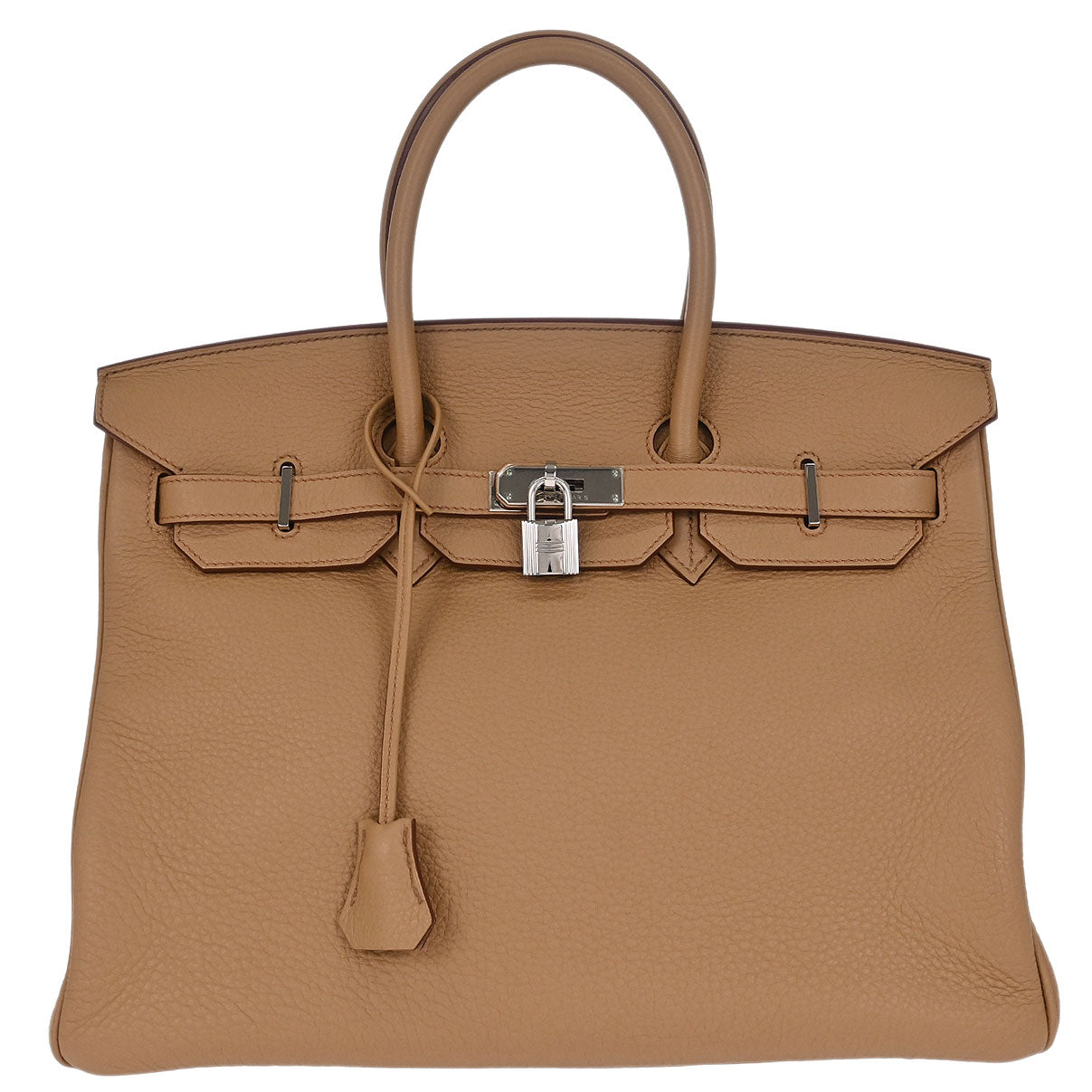 Hermes 2009 Tabac Camel Taurillon Clemence Birkin 35 Handbag