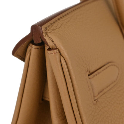 Hermes 2009 Tabac Camel Taurillon Clemence Birkin 35 Handbag