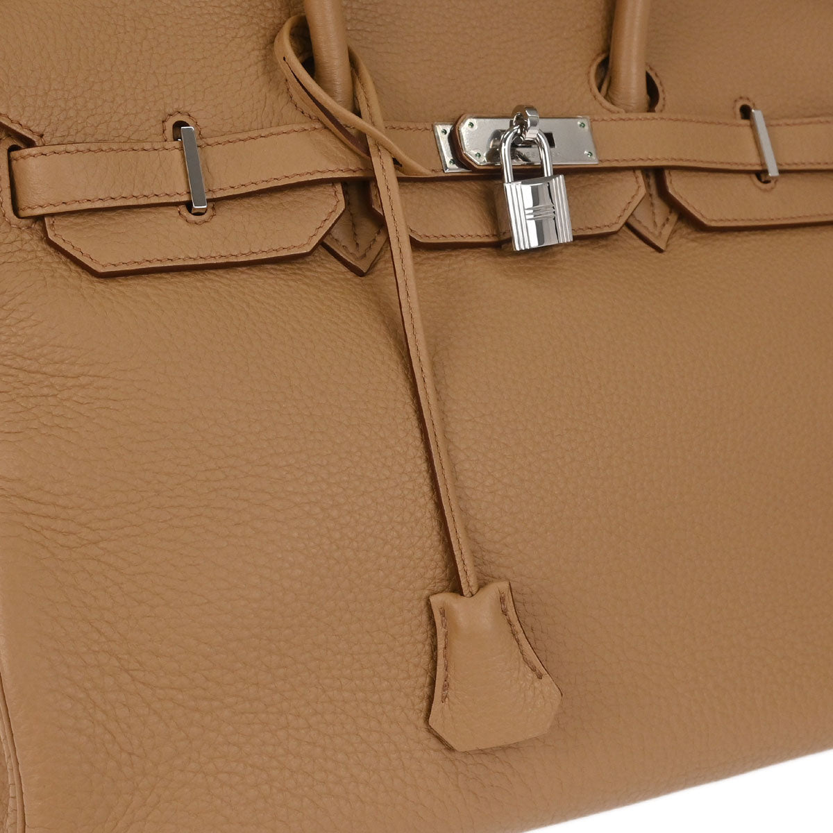 Hermes 2009 Tabac Camel Taurillon Clemence Birkin 35 Handbag